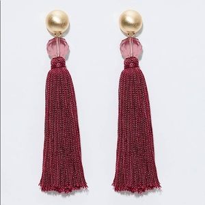 ❤️ NWT LOFT Tassel Earrings - Merlot